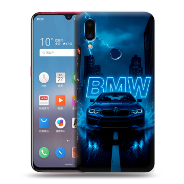 Пластиковый чехол на Meizu Note 9 с принтом BMW БМВ
