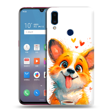 Пластиковый чехол на Meizu Note 9 с принтом корги Пластиковый чехол на Meizu Note 9 с принтом корги