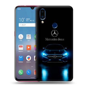 Пластиковый чехол на Meizu Note 9 с принтом Mercedes Мерседес