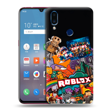 Пластиковый чехол на Meizu Note 9 с принтом Roblox Роблокс