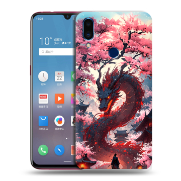 Пластиковый чехол на Meizu Note 9 с принтом Дракон Японский Пластиковый чехол на Meizu Note 9 с принтом Дракон Японский