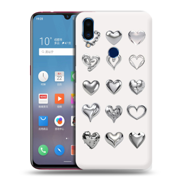 Пластиковый чехол на Meizu Note 9 с принтом Y2K сердечки Пластиковый чехол на Meizu Note 9 с принтом Y2K сердечки