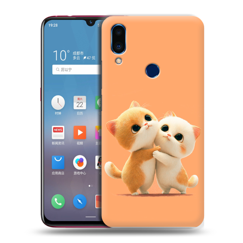 Пластиковый чехол на Meizu Note 9 с принтом Милые котики Пластиковый чехол на Meizu Note 9 с принтом Милые котики