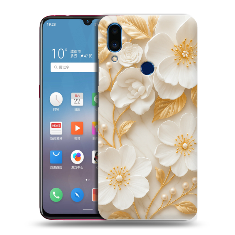 Пластиковый чехол на Meizu Note 9 с принтом Цветы Пластиковый чехол на Meizu Note 9 с принтом Цветы