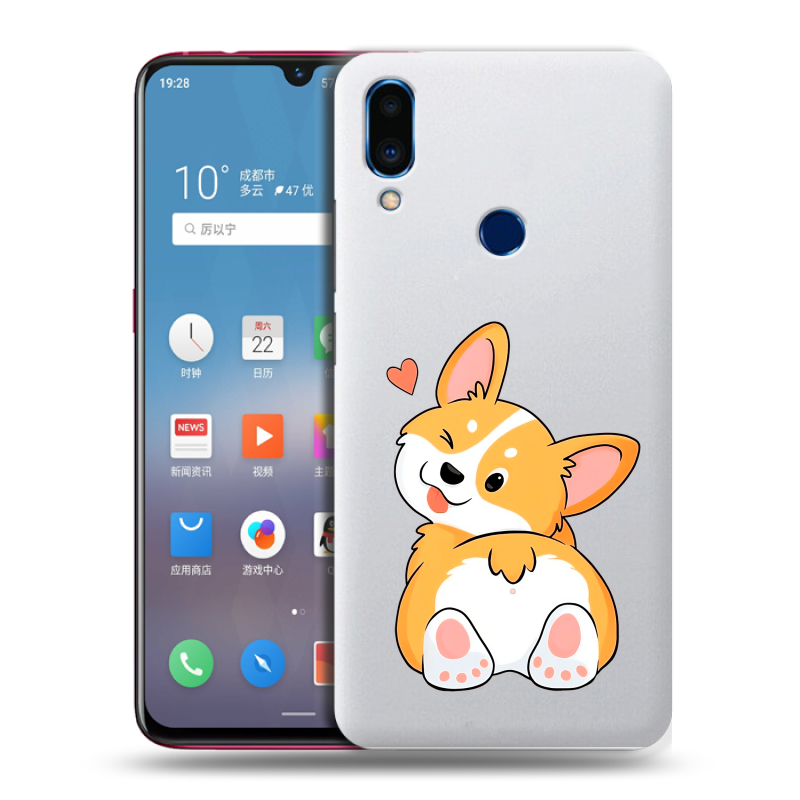 Пластиковый чехол на Meizu Note 9 с принтом Корги Пластиковый чехол на Meizu Note 9 с принтом Корги