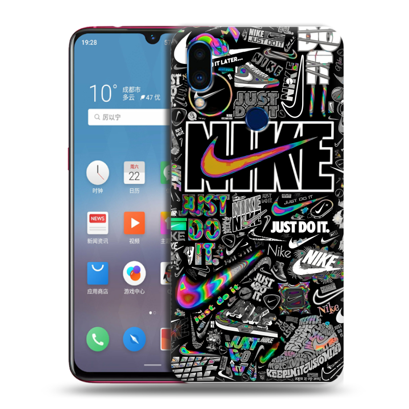 Пластиковый чехол на Meizu Note 9 с принтом Найк Пластиковый чехол на Meizu Note 9 с принтом Найк