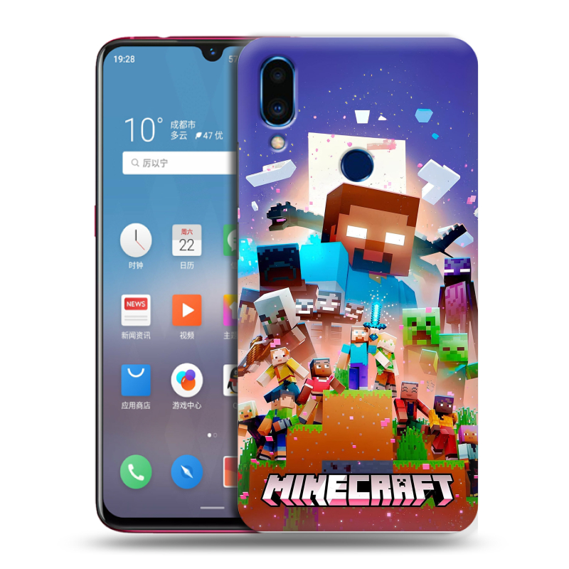 Пластиковый чехол на Meizu Note 9 с принтом Майнкрафт Minecraft Пластиковый чехол на Meizu Note 9 с принтом Майнкрафт Minecraft