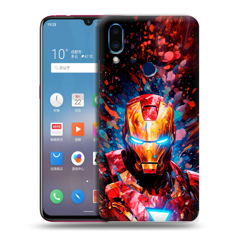 Пластиковый чехол на Meizu Note 9 с принтом Железный человек Ironman Пластиковый чехол на Meizu Note 9 с принтом Железный человек Ironman