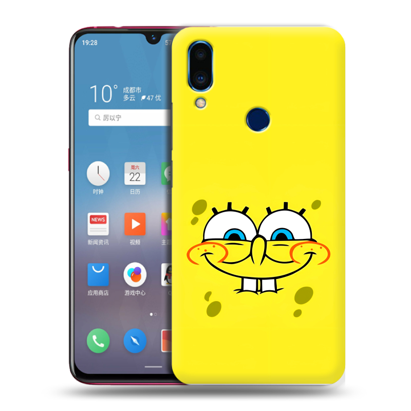 Пластиковый чехол на Meizu Note 9 с принтом спанчбоб спанч боб Пластиковый чехол на Meizu Note 9 с принтом спанчбоб спанч боб