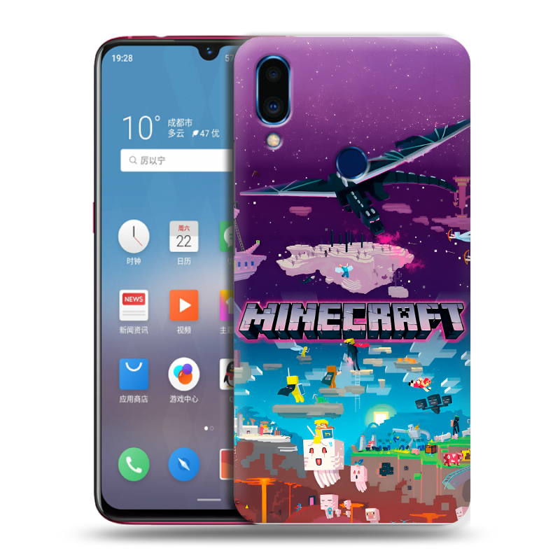 Пластиковый чехол на Meizu Note 9 с принтом Майнкрафт Minecraft Пластиковый чехол на Meizu Note 9 с принтом Майнкрафт Minecraft