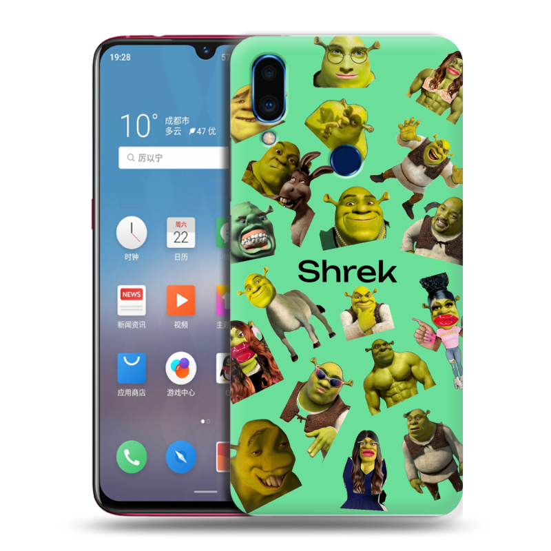 Пластиковый чехол на Meizu Note 9 с принтом Шрек Shrek Пластиковый чехол на Meizu Note 9 с принтом Шрек Shrek