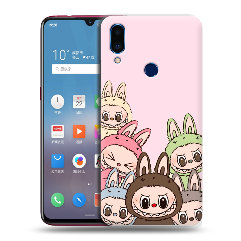 Пластиковый чехол на Meizu Note 9 с принтом Лабубу Пластиковый чехол на Meizu Note 9 с принтом Лабубу