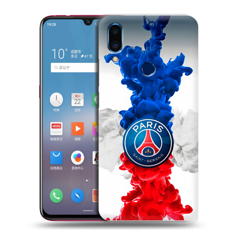 Пластиковый чехол на Meizu Note 9 с принтом PSG ПСЖ Пластиковый чехол на Meizu Note 9 с принтом PSG ПСЖ