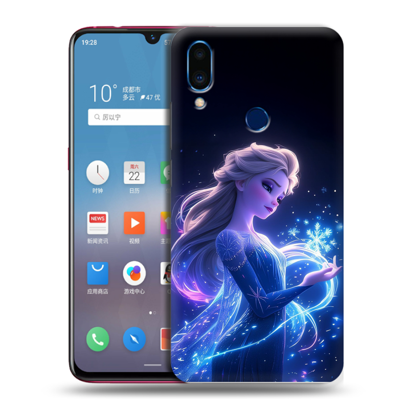 Пластиковый чехол на Meizu Note 9 с принтом Холодное сердце Frozen Пластиковый чехол на Meizu Note 9 с принтом Холодное сердце Frozen