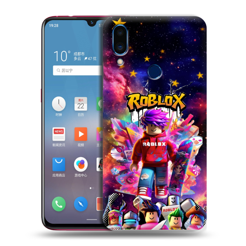 Пластиковый чехол на Meizu Note 9 с принтом Roblox Роблокс Пластиковый чехол на Meizu Note 9 с принтом Roblox Роблокс