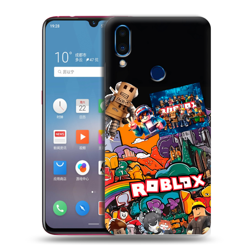 Пластиковый чехол на Meizu Note 9 с принтом Roblox Роблокс Пластиковый чехол на Meizu Note 9 с принтом Roblox Роблокс