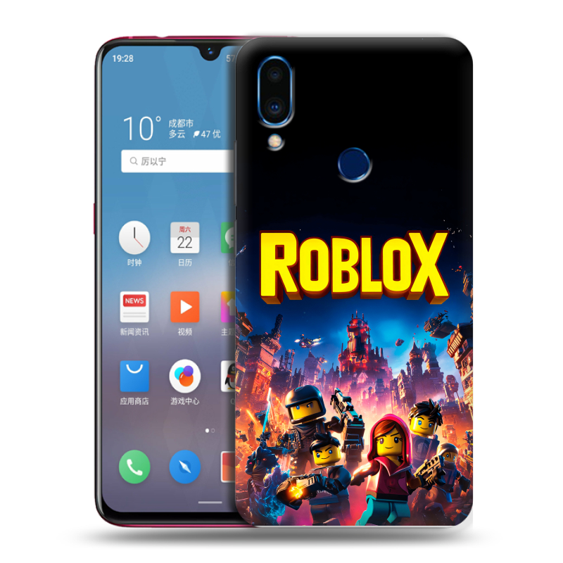 Пластиковый чехол на Meizu Note 9 с принтом Roblox Роблокс Пластиковый чехол на Meizu Note 9 с принтом Roblox Роблокс