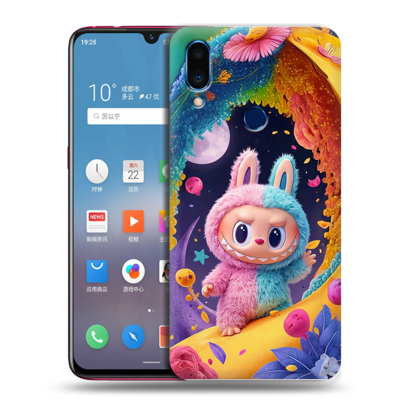 Пластиковый чехол на Meizu Note 9 с принтом Labubu Лабубу Пластиковый чехол на Meizu Note 9 с принтом Labubu Лабубу
