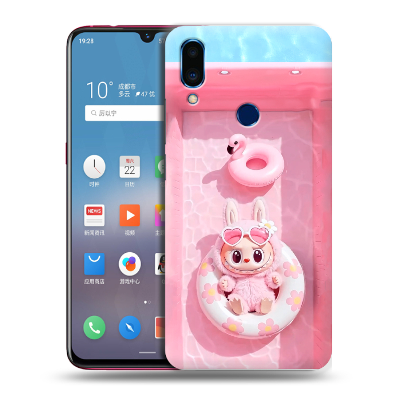 Пластиковый чехол на Meizu Note 9 с принтом Labubu Лабубу Пластиковый чехол на Meizu Note 9 с принтом Labubu Лабубу