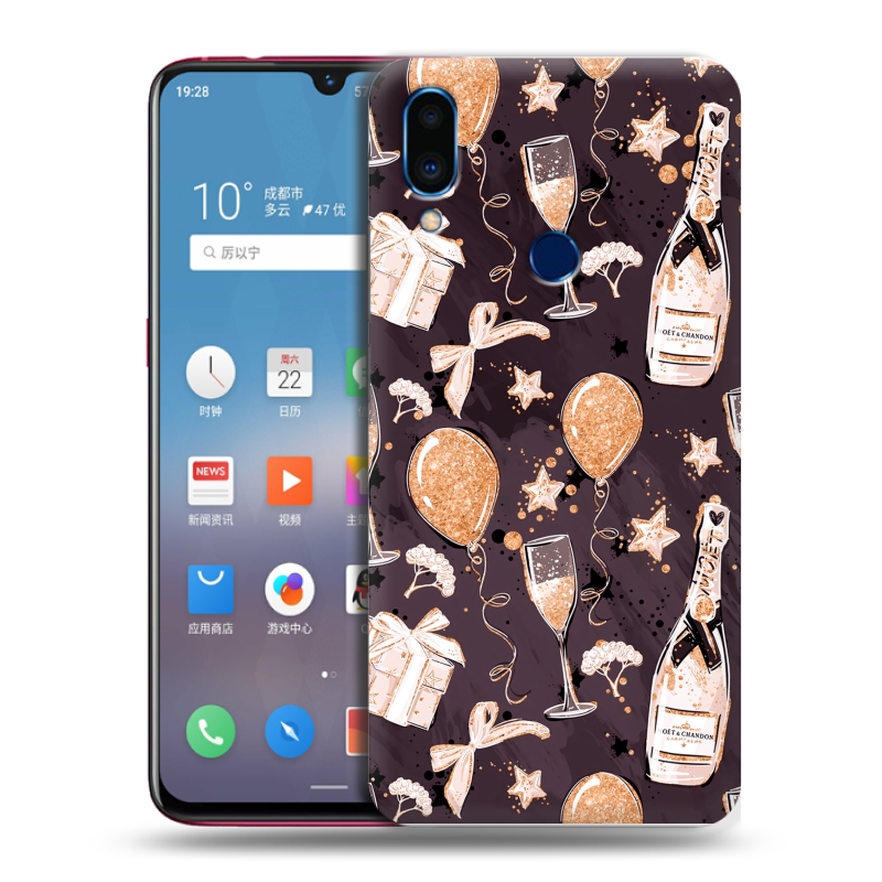 Пластиковый чехол на Meizu Note 9 с принтом Новый год Пластиковый чехол на Meizu Note 9 с принтом Новый год