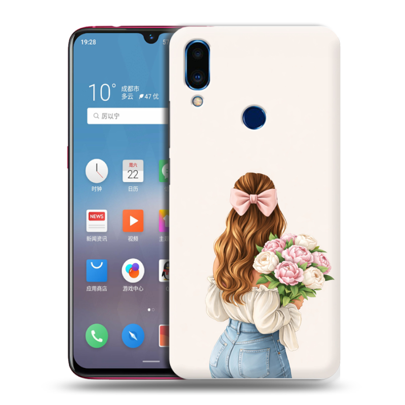 Пластиковый чехол на Meizu Note 9 с принтом женский Пластиковый чехол на Meizu Note 9 с принтом женский