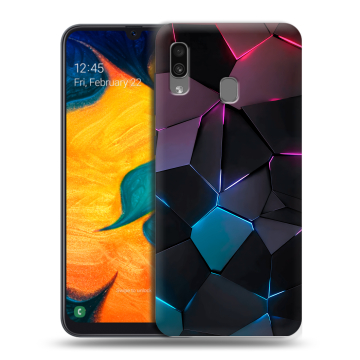 Силиконовый чехол на Samsung Galaxy A30 с принтом Геометрия неона Силиконовый чехол на Samsung Galaxy A30 с принтом Геометрия неона