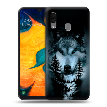 Силиконовый чехол на Samsung Galaxy A30 с принтом Лесной волк Силиконовый чехол на Samsung Galaxy A30 с принтом Лесной волк