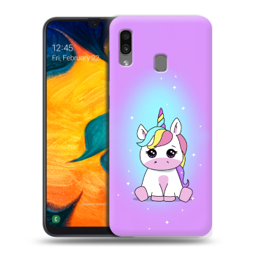 Силиконовый чехол на Samsung Galaxy A30 с принтом Единорог Силиконовый чехол на Samsung Galaxy A30 с принтом Единорог