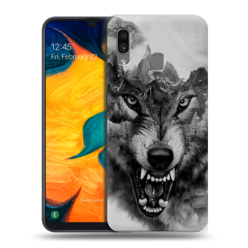 Силиконовый чехол на Samsung Galaxy A30 с принтом Волк Силиконовый чехол на Samsung Galaxy A30 с принтом Волк