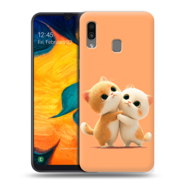 Силиконовый чехол на Samsung Galaxy A30 с принтом Милые котики Силиконовый чехол на Samsung Galaxy A30 с принтом Милые котики