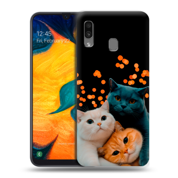 Силиконовый чехол на Samsung Galaxy A30 с принтом Кошки Силиконовый чехол на Samsung Galaxy A30 с принтом Кошки
