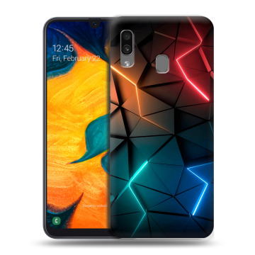 Силиконовый чехол на Samsung Galaxy A30 с принтом Абстракция неон Силиконовый чехол на Samsung Galaxy A30 с принтом Абстракция неон