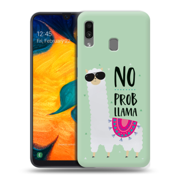 Силиконовый чехол на Samsung Galaxy A30 с принтом Лама Силиконовый чехол на Samsung Galaxy A30 с принтом Лама