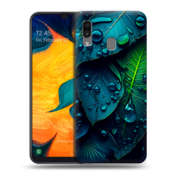 Силиконовый чехол на Samsung Galaxy A30 с принтом Листья Силиконовый чехол на Samsung Galaxy A30 с принтом Листья