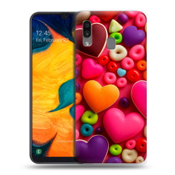 Силиконовый чехол на Samsung Galaxy A30 с принтом Сердечки Силиконовый чехол на Samsung Galaxy A30 с принтом Сердечки