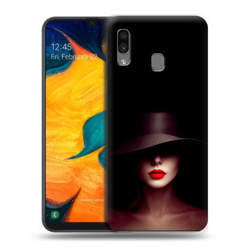 Силиконовый чехол на Samsung Galaxy A30 с принтом Девушка в шляпе