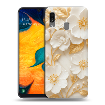 Силиконовый чехол на Samsung Galaxy A30 с принтом Цветы Силиконовый чехол на Samsung Galaxy A30 с принтом Цветы