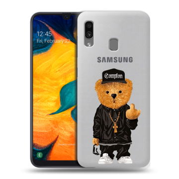Силиконовый чехол на Samsung Galaxy A30 с принтом Мишка