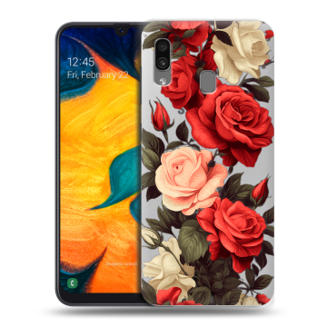 Силиконовый чехол на Samsung Galaxy A30 с принтом Розы