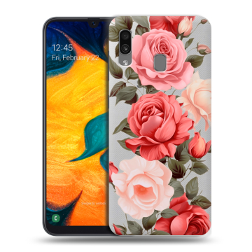 Силиконовый чехол на Samsung Galaxy A30 с принтом Розы Силиконовый чехол на Samsung Galaxy A30 с принтом Розы