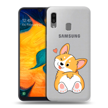 Силиконовый чехол на Samsung Galaxy A30 с принтом Корги