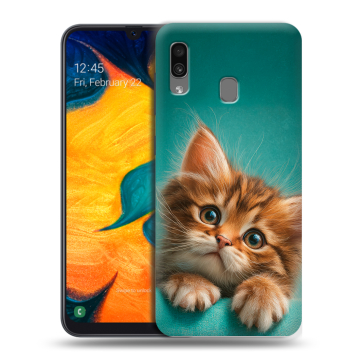 Силиконовый чехол на Samsung Galaxy A30 с принтом котенок Силиконовый чехол на Samsung Galaxy A30 с принтом котенок