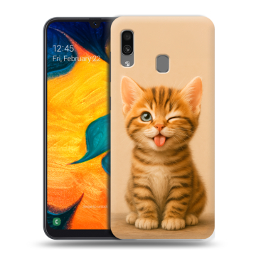 Силиконовый чехол на Samsung Galaxy A30 с принтом котенок