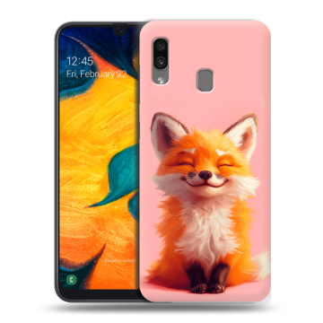 Силиконовый чехол на Samsung Galaxy A30 с принтом милая лиса Силиконовый чехол на Samsung Galaxy A30 с принтом милая лиса