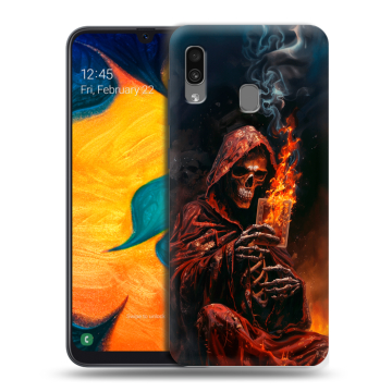 Силиконовый чехол на Samsung Galaxy A30 с принтом Скелет и карты