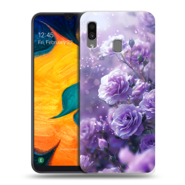Силиконовый чехол на Samsung Galaxy A30 с принтом Розы цветы