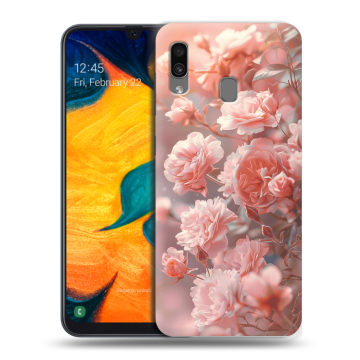 Силиконовый чехол на Samsung Galaxy A30 с принтом Розовые розы
