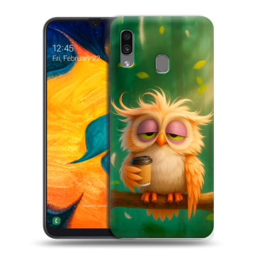 Силиконовый чехол на Samsung Galaxy A30 с принтом сова Силиконовый чехол на Samsung Galaxy A30 с принтом сова