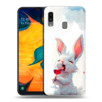Силиконовый чехол на Samsung Galaxy A30 с принтом кролик зайчик