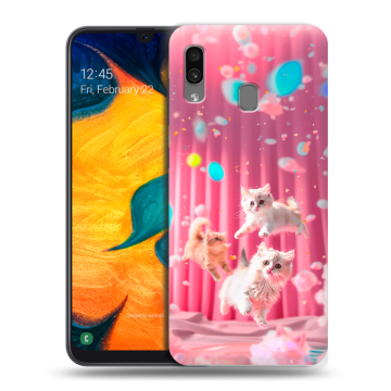 Силиконовый чехол на Samsung Galaxy A30 с принтом милые котики